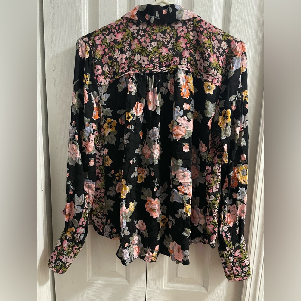 Free People Hold on to me floral L/S blouse, Small - Picture 5 of 14